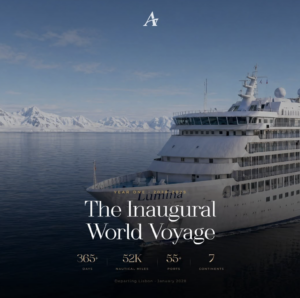 Avora Residences Lumina cruise ship in polar waters for the 2028 Inaugural World Voyage